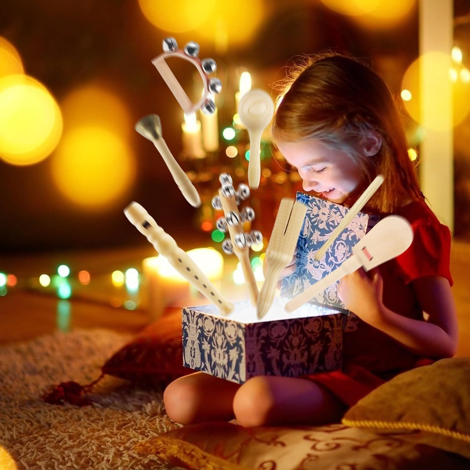 Chriffer Kids Musical Instruments Toys, Percussion Instruments Set with Storage Bag, Preschool Educational Music Toys for Boys Girls, Natural Eco-Friendly Wooden Music Set (10pcs) - Image 5