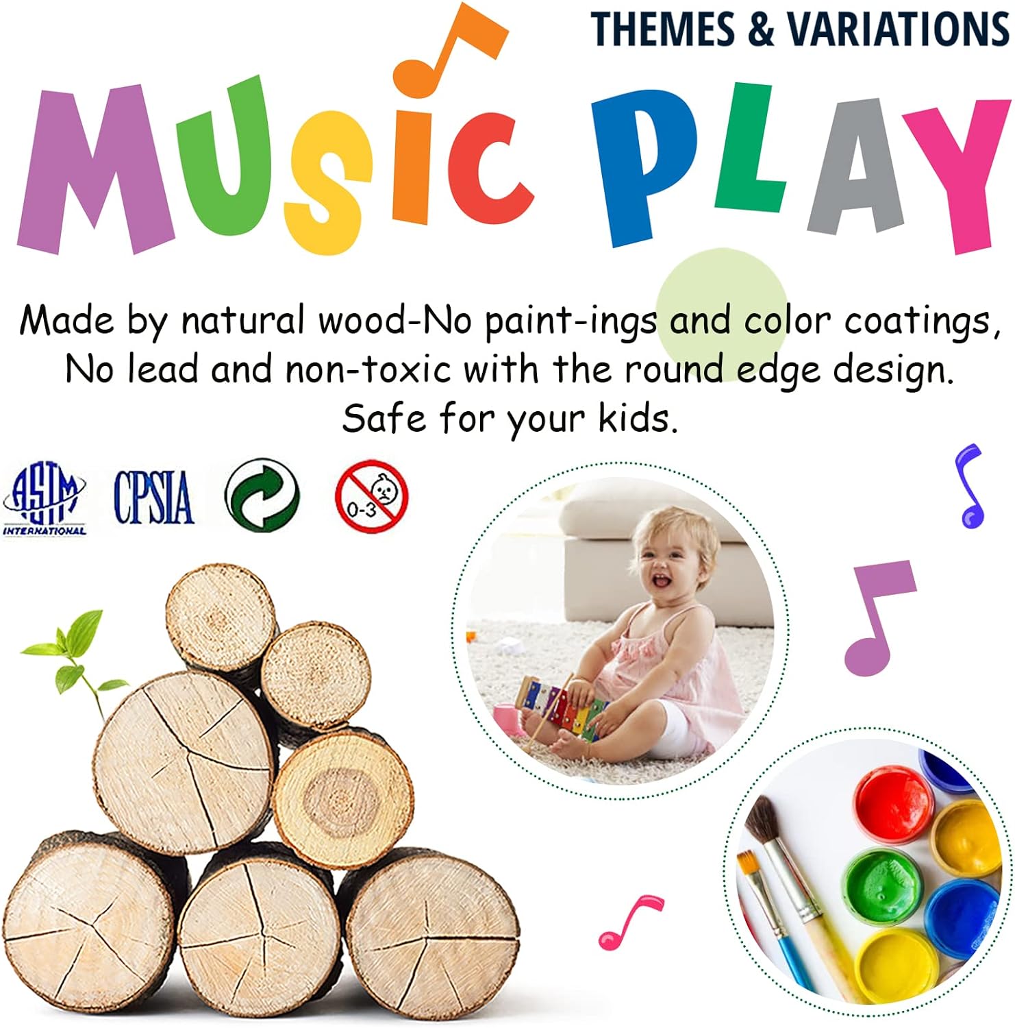 LOOIKOOS Baby Musical Toys ,Musical Instruments for Toddlers 1-3 Kids Wooden Music Shakers Percussion Instruments Tambourine Birthday Gifts Present with Carrying Bag - Image 2