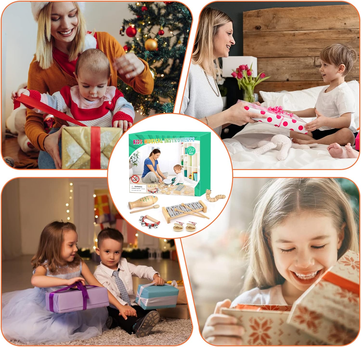 Kids Musical Instruments,100% Natural Wooden Music Percussion Toy Sets, 23 Pcs Tambourine Xylophone Toys for Kids, Girls Boys Preschool Education Early Learning Musical Toys with Bags - Image 6